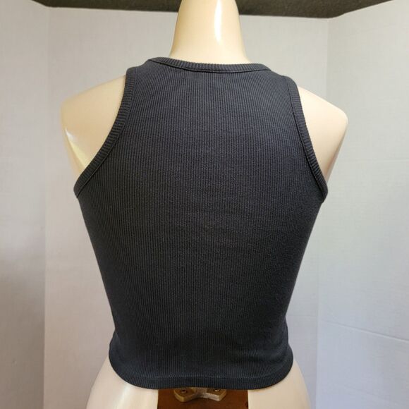 Mighty Fine Graphic Youth Ribbed Black Tank Top Mickey Peace Hand - Size XS - Picture 3 of 5